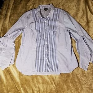A.N.A. Striped Blue & White Shirt Sz XL